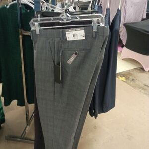 Michael Kors Gray Plaid Dress Trousers